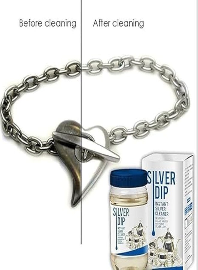 Dustex Silver Dip Cleaner liquid Cleaner Instant Sparkling Clean Silver Without Sliver Loss Silver Dip Fast-Acting Silver For Home Use (1PCS) - Image 2