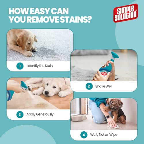 Simple Solution Dog Extreme Stain and Odour Remover, 3X Cleaning Power,Pro Bacteria and Enzymes Formula, Best for Feces, Vomit, Urine, Drool 750ml Spray Bottle - Image 4