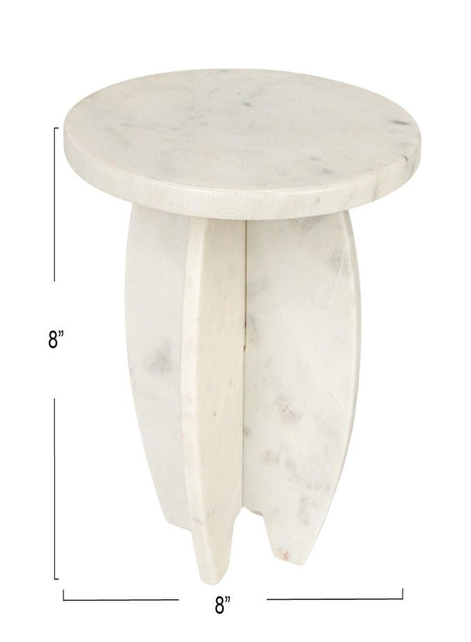 Creative Co-op قاعدة مطبخ رخامية من كرييتيف كوبر مع قاعدة متداخلة، بيضاء - Image 3