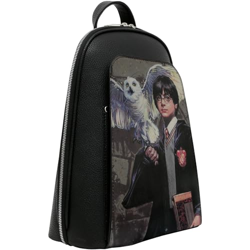 DOGO Small Backpack for Women - Vegan Leather and Unique Design Handmade Backpack Purse for Women, Harry And Hedwig Harry Potter Design - Image 2