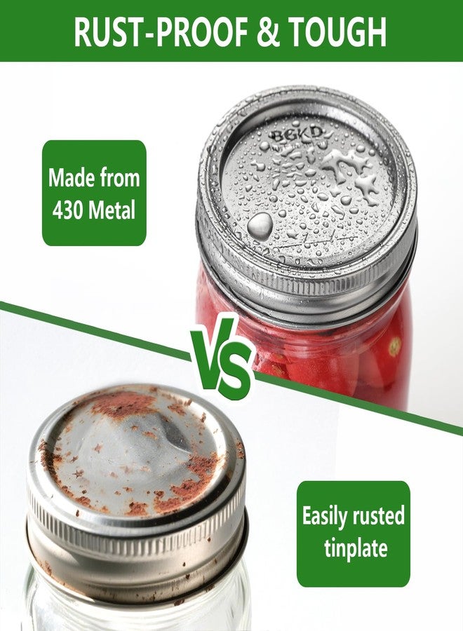 BGKD 24Pcs Rust-Proof Wide Mouth Canning Lids, Wide Mouth Mason Jar Lids for Ball or Kerr, Large Mouth Mason Jars Lids - Image 3