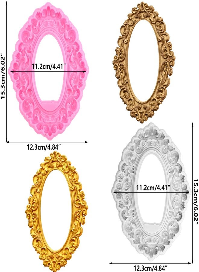 RFGHAC Photo Frame Fondant Molds Picture Frame Silicone Mold for Cake Decoration Cupcake Topper Sugar Craft Candy Chocolate Gum Paste Polymer Clay Set of 2 - Image 2