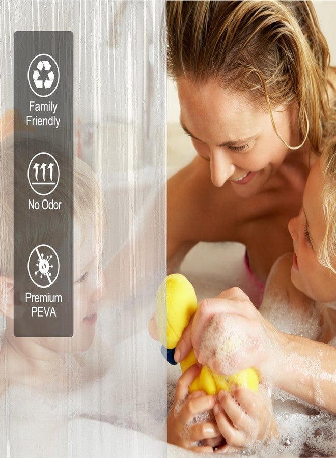 AmazerBath Clear Shower Curtain Liner, Plastic Shower Curtain Liner, Lightweight Shower Liner PEVA, Waterproof Bathroom Shower Curtains with 3 Magnets and 12 Rustproof Grommets, 72x72 Inches - Image 2