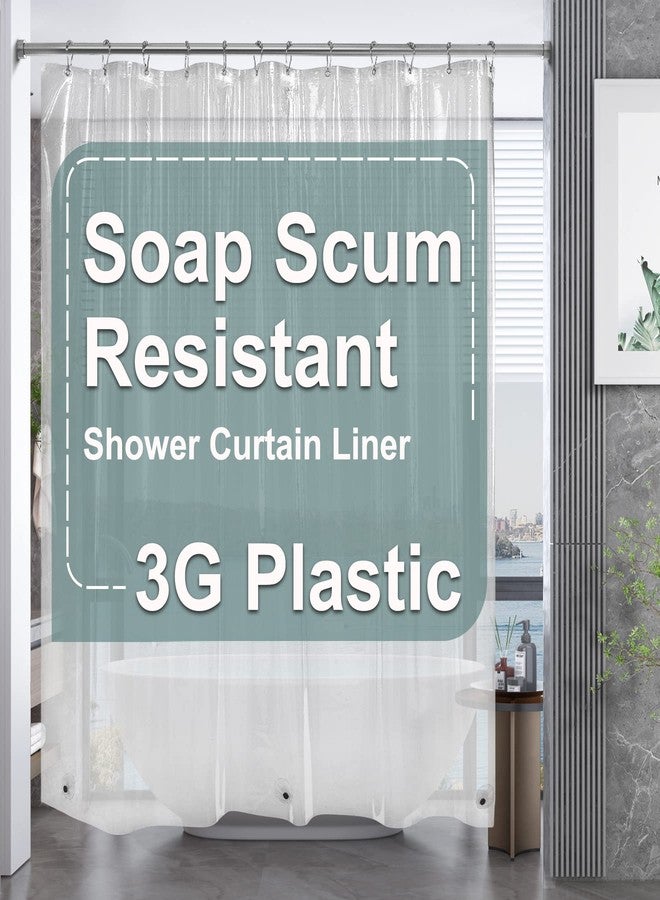 AmazerBath Clear Shower Curtain Liner, Plastic Shower Curtain Liner, Lightweight Shower Liner PEVA, Waterproof Bathroom Shower Curtains with 3 Magnets and 12 Rustproof Grommets, 72x72 Inches - Image 1