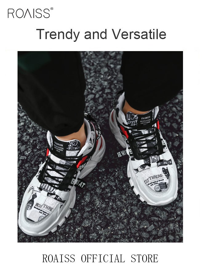 رويس أحذية رياضية أنيقة للرجال، أحذية برباط غير قابلة للانزلاق، أحذية رياضية عالية متعددة الاستخدامات، أحذية رياضية مريحة للرجال، مناسبة للارتداء اليومي والأنشطة الخارجية - Image 5