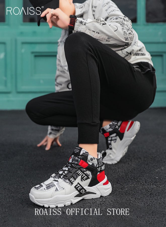 رويس أحذية رياضية أنيقة للرجال، أحذية برباط غير قابلة للانزلاق، أحذية رياضية عالية متعددة الاستخدامات، أحذية رياضية مريحة للرجال، مناسبة للارتداء اليومي والأنشطة الخارجية - Image 4