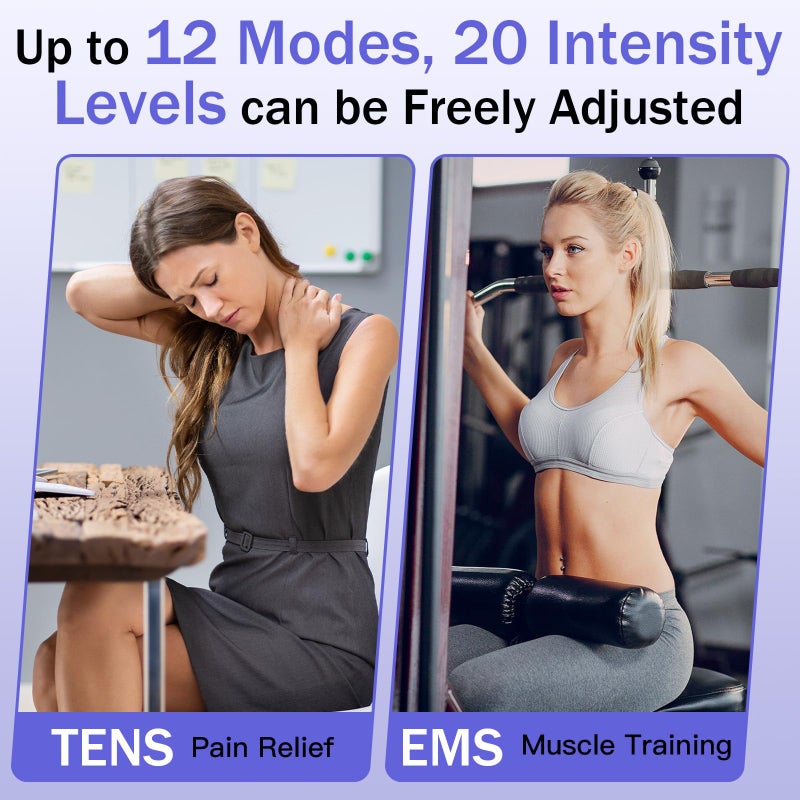 MASTOGO Wireless TENS Unit â€“ Two Portable TENS Unit Muscle Stimulators for Pain Relief, Featuring 6 TENS Modes and 6 EMS Modes with a Stylish PU Carrying Case and Can be Controlled Via an APP. - Image 3