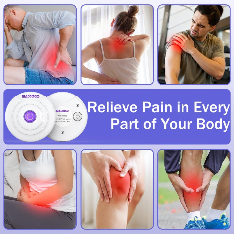 MASTOGO Wireless TENS Unit â€“ Two Portable TENS Unit Muscle Stimulators for Pain Relief, Featuring 6 TENS Modes and 6 EMS Modes with a Stylish PU Carrying Case and Can be Controlled Via an APP. - Image 4
