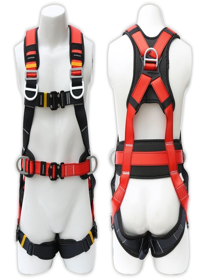 DIJJIG Fall Protection Safety Full Body Harness 5pt Adjustment Safe Comfortable Construction Positioning Harness Extra Long Thick Leg Back Padded Push-Button Quick-Lock Buckles OSHA and ANSI compliant - Image 2