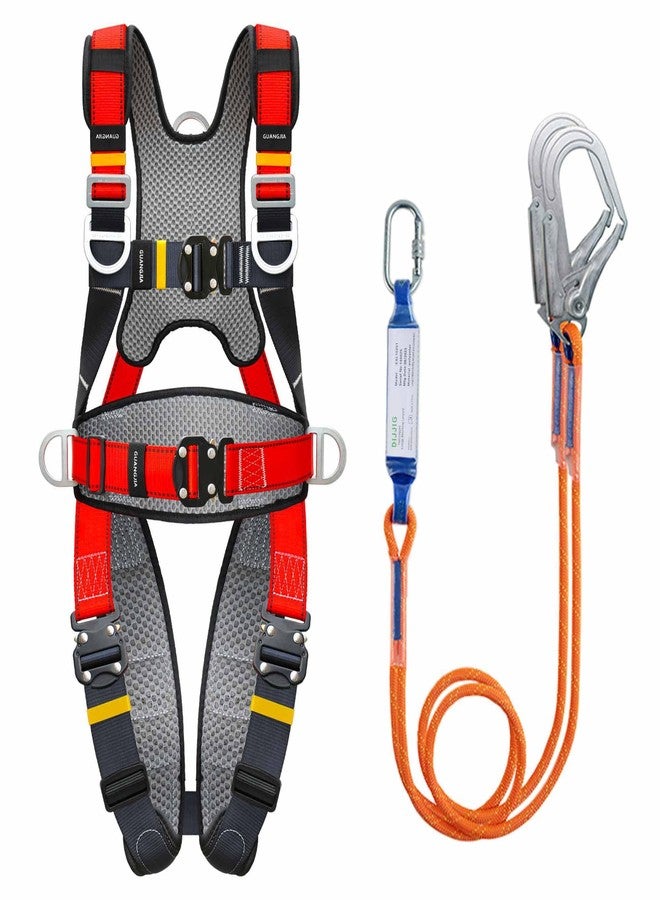DIJJIG Fall Protection Safety Full Body Harness 5pt Adjustment Safe Comfortable Construction Positioning Harness Extra Long Thick Leg Back Padded Push-Button Quick-Lock Buckles OSHA and ANSI compliant - Image 1