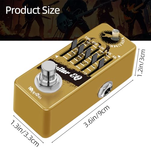 IOppWin Guitar Pedals, 5-Band Guitar Graphic Equalizer Pedal with Master Level Control - True Bypass & Metal Shell - Image 2