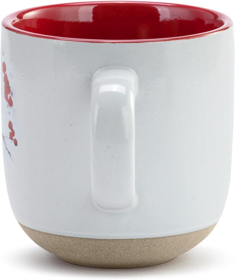 DEMDACO Cardinal Holly Watercolor Red and White 12 ounce Stoneware Boxed Christmas Coffee Cup Mug with Card - Image 3