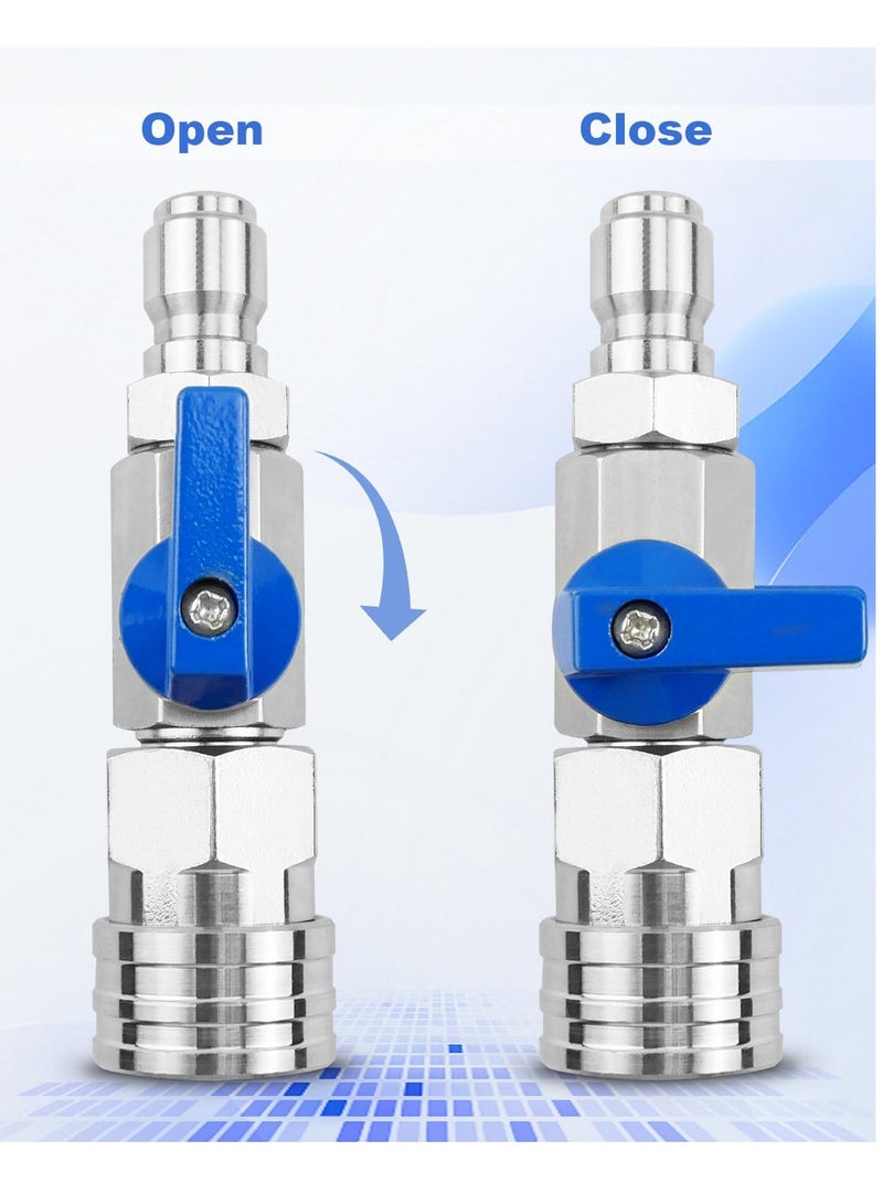 SYOSI Heavy Duty High Pressure Washer Ball Valve Kit 3/8 NPT Quick Connector 4500 PSI for Power Washer Hose Control Water Flow Switch with Raw Material Belt - Image 4