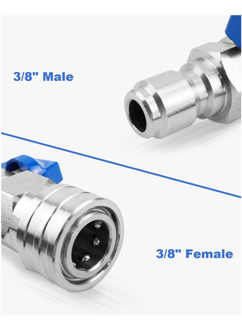 SYOSI Heavy Duty High Pressure Washer Ball Valve Kit 3/8 NPT Quick Connector 4500 PSI for Power Washer Hose Control Water Flow Switch with Raw Material Belt - Image 3