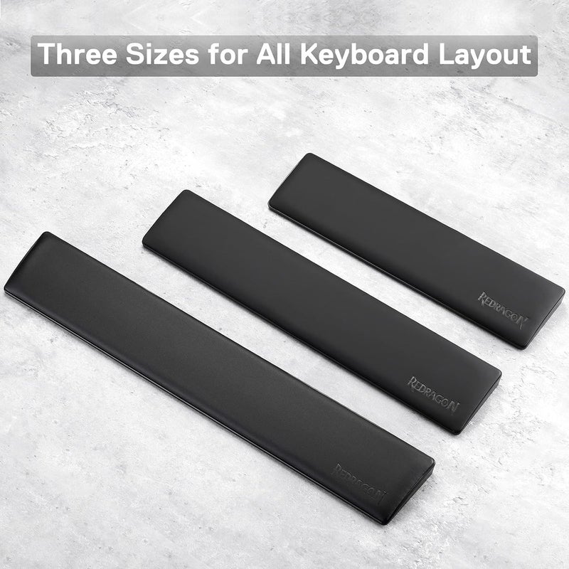 REDRAGON P035 Meteor S Computer Keyboard Wrist Rest Pad, Ergonomic Soft Memory Foam Wrist Rest W/Anti-Slip Rubber Base, 60% 61 Keys Compact Size 11.38 X 2.87 In, 0.78 Inch (20Mm) Height, Black - Image 3