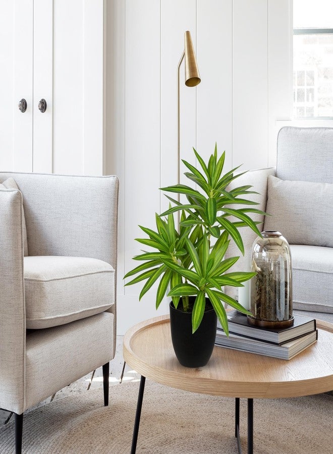 GnFlus Faux Plants Dracaena Artificial Plant Realistic Green 16.1" Fake Plants in Pot Small Indoor Plants Fake Potted Plants Artificial Decor for Home Living Room Bathroom Office House Table Desk Shelf - Image 2
