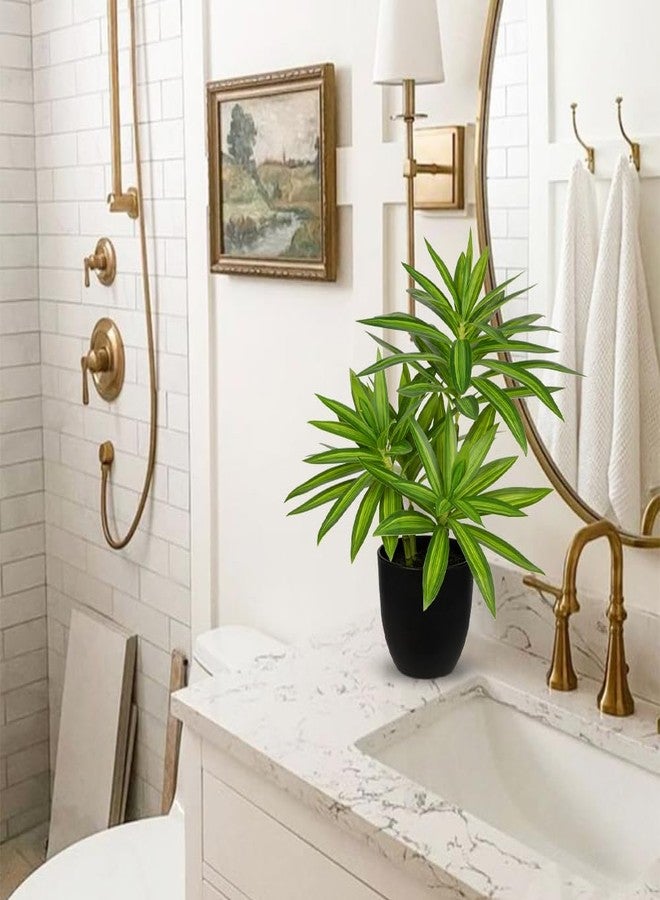 GnFlus Faux Plants Dracaena Artificial Plant Realistic Green 16.1" Fake Plants in Pot Small Indoor Plants Fake Potted Plants Artificial Decor for Home Living Room Bathroom Office House Table Desk Shelf - Image 4