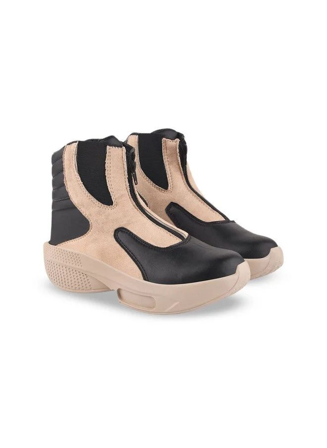 شوتوبيا Shoetopia Women's & Girls Stylish Ankle Length Casual Boots with Zipper | Comfortable Slip-Resist Sole |  &  Leatherette Sneakers Boots