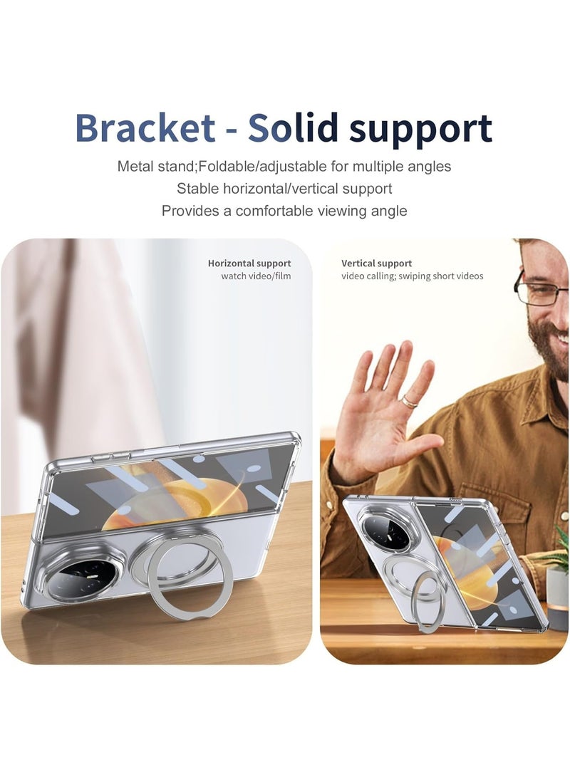 general Magnetic Case Case Compatible with Honor Magic V3 with Screen Protector, 360° Swivel Magnetic Stand, Transparent Shockproof Phone Cover - Image 5