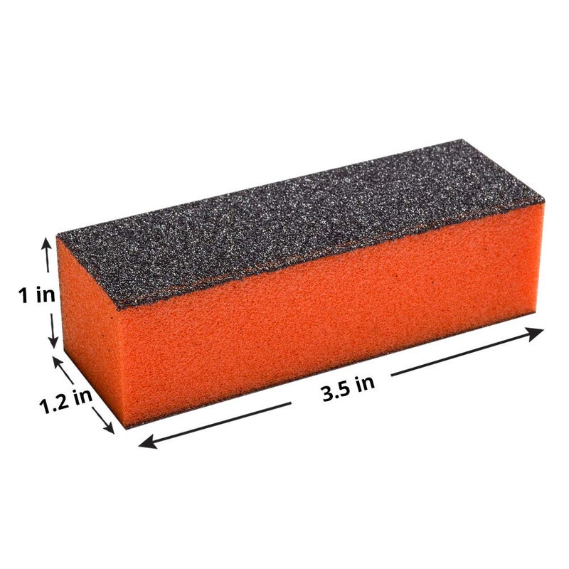 Karlash Nail Buffer Sanding Block Polisher Buffing File Nail Art Manicure Pedicure File 80/80 (Orange) - Image 3