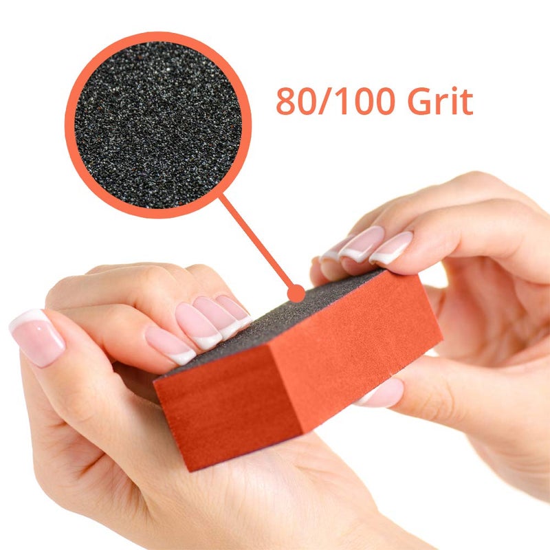 Karlash Nail Buffer Sanding Block Polisher Buffing File Nail Art Manicure Pedicure File 80/80 (Orange) - Image 4