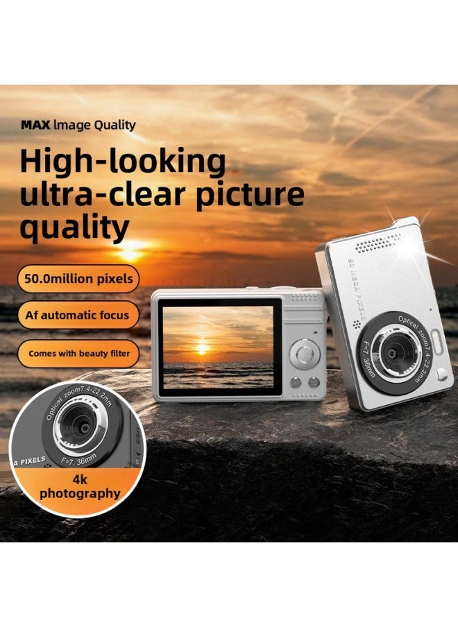 Generic - HD Digital Camera Ccd Student Party Retro Home Old-fashioned Camera Campus Card Machine Video Camera-color:M08 Black-HD Large Screen - Image 1