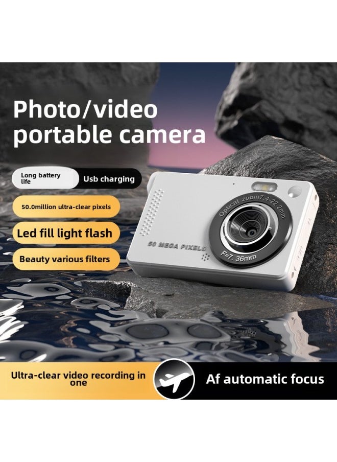 Generic - HD Digital Camera Ccd Student Party Retro Home Old-fashioned Camera Campus Card Machine Video Camera-color:M08 Black-HD Large Screen - Image 1