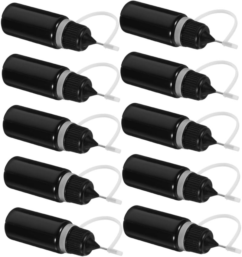 Uonlytech 10pcs Needle Squeeze Bottles Black Light Blocking Liquid Dispenser with Fine Tip Droppers for Glue Crafts Diy Projects Travel-friendly and Easy Control - Image 1