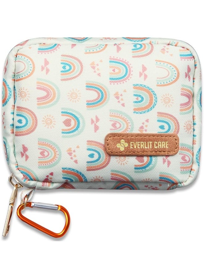 EVERLIT CARE EVERLIT Mini Rescue Pack | 105 Medical Essentials Organized in Portable Storage Bag | Pocket Size Kids First Aid Kit with D Ring | Small Family-Friendly Travel Medical Kit (Rainbow) - Image 1