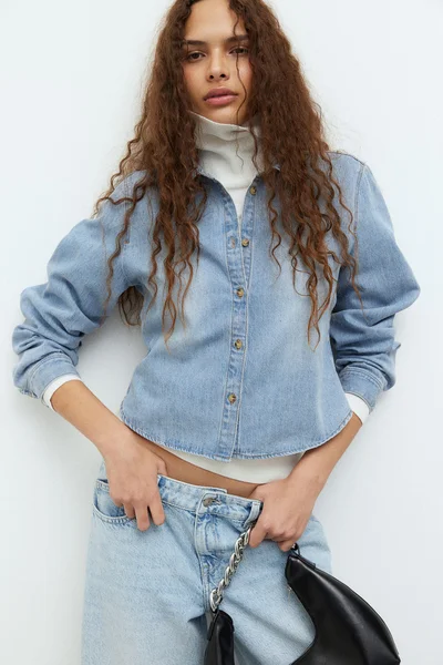 H&M Short Denim Shirt