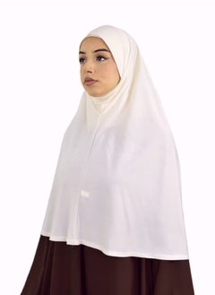 Perfectory PERFECTORY Lightweight Instant Hijab, Lycra Blend, All Seasons, Prayers, Sports, Size X-Large - White  - Image 1
