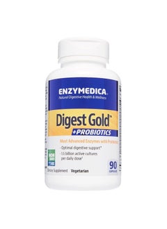 Digest Gold + Probiotics, 2-in-1 Advanced Formula, Supports Healthy Gut with 9 Different Probiotic Strains, Improves Digestion, 90 Capsules