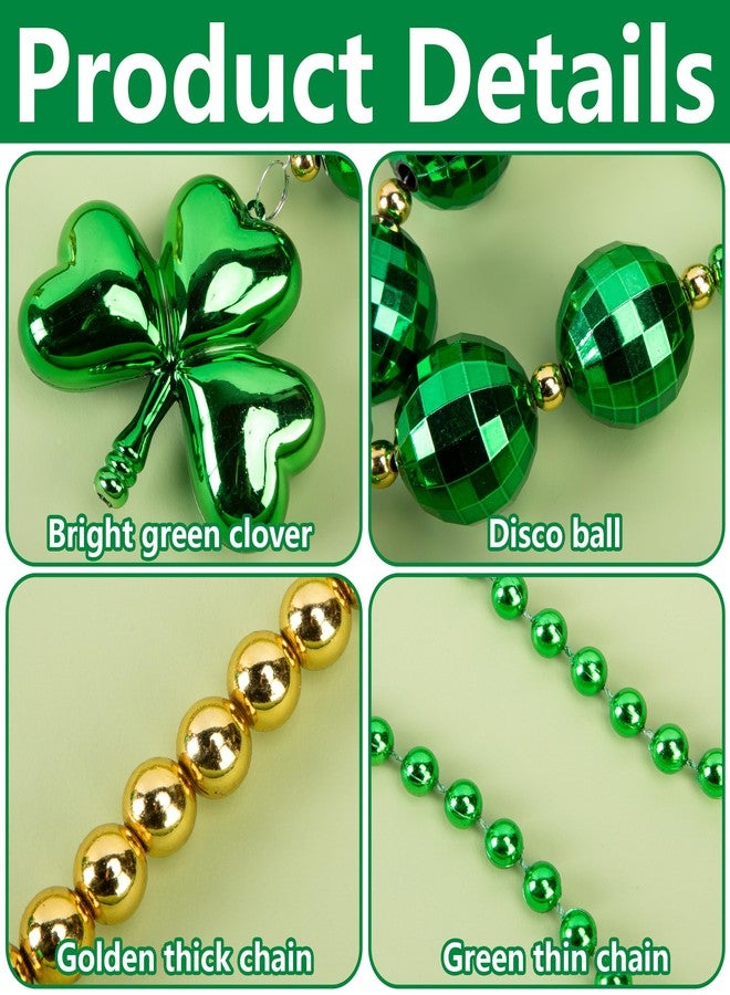 Wehhbtye St. Patrick's Day Large Shamrock Necklaces, Oversized Shamrock Bead Necklace Set, Irish Jumbo Clover Bead Accessories for St. Patrick Holiday Costume Party Favor Parades Dress Up Supplies - Image 3
