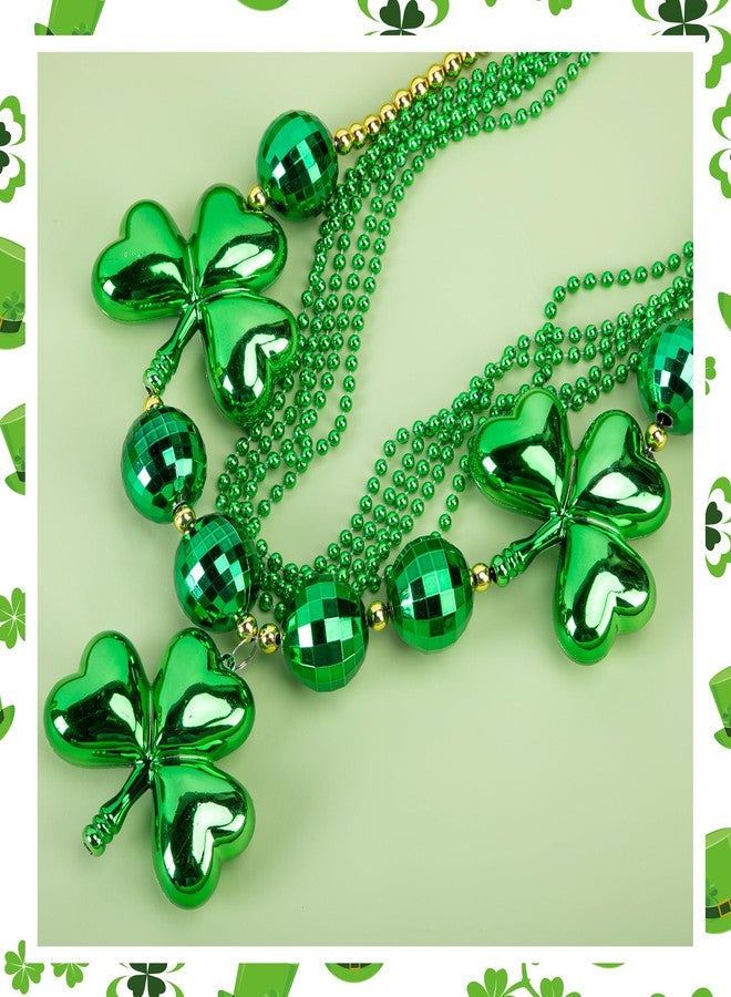 Wehhbtye St. Patrick's Day Large Shamrock Necklaces, Oversized Shamrock Bead Necklace Set, Irish Jumbo Clover Bead Accessories for St. Patrick Holiday Costume Party Favor Parades Dress Up Supplies - Image 4