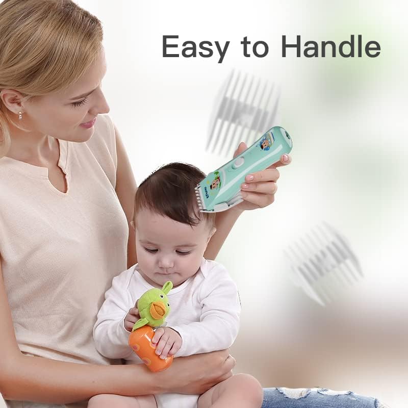 ENSSU Electronic Baby Hair Clipper, Waterproof Quiet Kids Hair Clipper with 2 Guide Combs Cordless Babies Toddlers Kids Hair Cutting Sets - Image 3