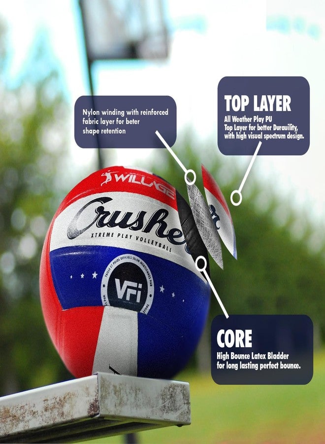 WILLAGE® Indoor/Outdoor Training Volleyball | Crusher (Red-Blue) - Image 3