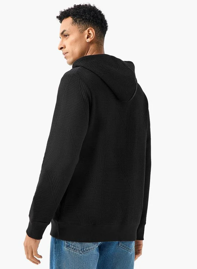 Emperor Emperor Men Relaxed Fit Textured Jacquard Hoodie