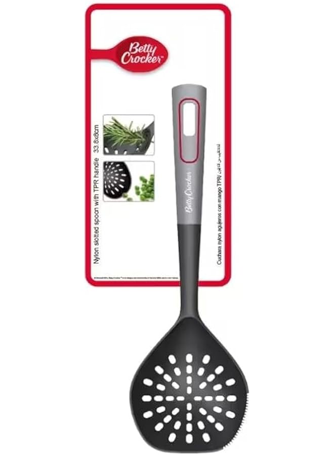 بيتي كروكر ملعقة نايلون مشقوقة باللونين الأسود والرمادي - Image 1