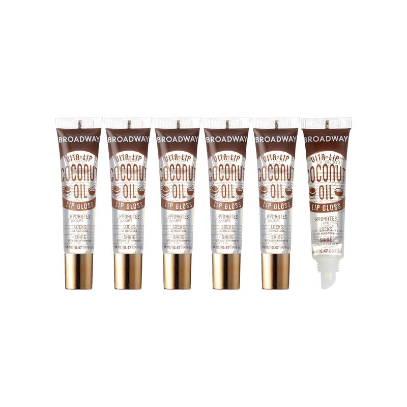 Ruby Kisses Broadway VitaLip Clear Lip Gloss Coconut Oil 6 Pack UltraHydrating  Soothing Formula with Vitamin Oils HighShine NonSticky Finish Healing Glossy Lip Balm Locks in Moisture