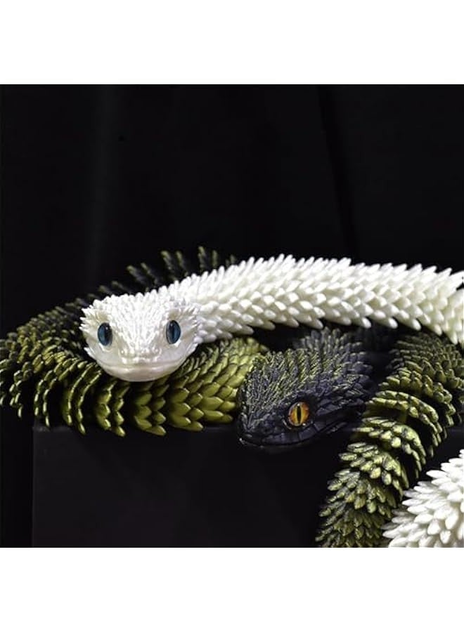 3D Printed Articulated Snake - 29.53 Crystal-Like Movable, Realistic Slithering Design, Collectible Model -  for Display, Gifts, and Art Enthusiasts (24'' Red Black) - Image 5