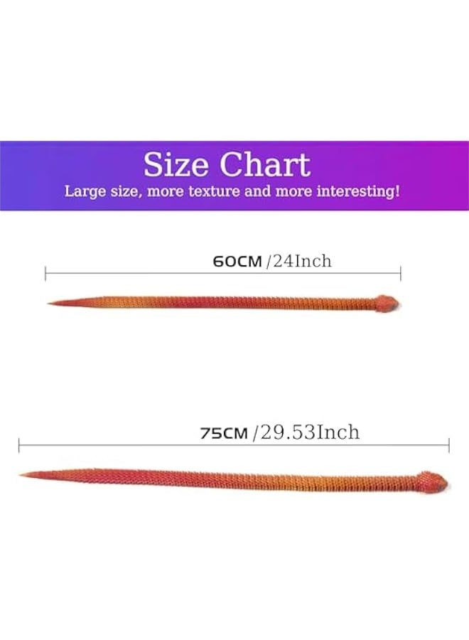 3D Printed Articulated Snake - 29.53 Crystal-Like Movable, Realistic Slithering Design, Collectible Model -  for Display, Gifts, and Art Enthusiasts (24'' Red Black) - Image 3