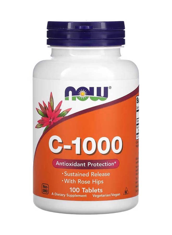 Now Foods Vitamin C-1000 Sustained Release With Rose Hips 100 Tablets - Image 1