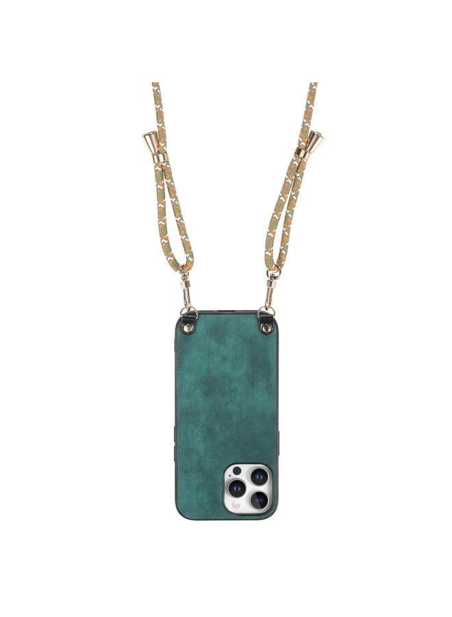 S-TOP Case For iPhone 15 Pro Max Vintage Leather PC Back Cover Phone Case with Crossbody Strap - Image 3