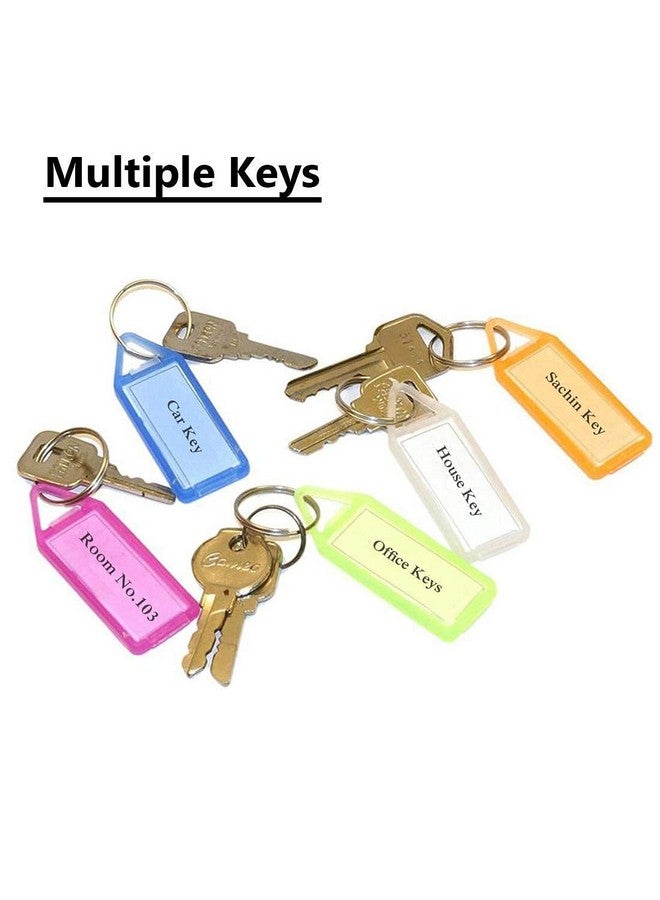 AmigozZ Multicolor Keyring & Keychain With Name Tag Labels Plastic Multicolor Assorted Keychain With Two Side Id Label And Split Ring For Office, Home Key(Pack Of 50) - Image 3