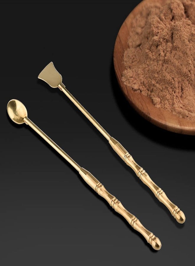 لوزين مجموعة أدوات نحاسية لإشعال رماد البخور (قطعتان): ملعقة بخور طويلة المقبض ومجرفة بخور، أدوات مثالية لصنع البخور بنفسك، مناسبة لمبخرة البخور وغرفة اليوغا. - Image 4