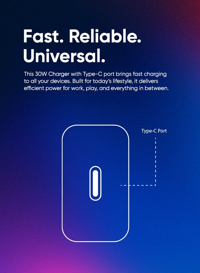 Faster A843A 30W USB-C Wall Charger- Super Fast PD Adapter Ultra-Compact 3-Pin Plug Smart Chip with Adaptive Charging- Safety Protection Travel Friendly Charger Home Adapter for iPhone Samsung Tablets and More - Image 2