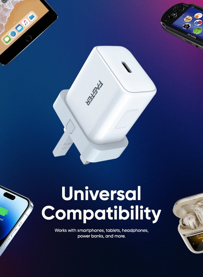 Faster A843A 30W USB-C Wall Charger- Super Fast PD Adapter Ultra-Compact 3-Pin Plug Smart Chip with Adaptive Charging- Safety Protection Travel Friendly Charger Home Adapter for iPhone Samsung Tablets and More - Image 5