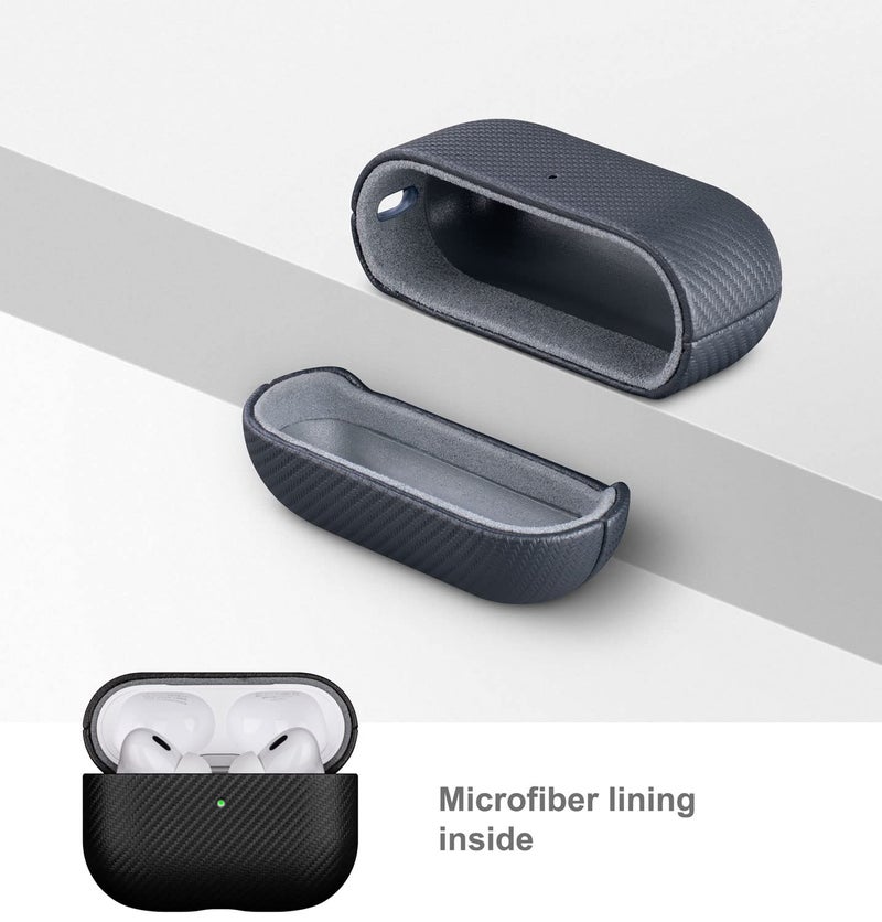 LOPIE Handmade AirPods Pro 2nd Generation Case (Not for 1st Gen) - Carbon Fiber Style Vegan Leather Protective Cover for Men/Women - Black - Image 5