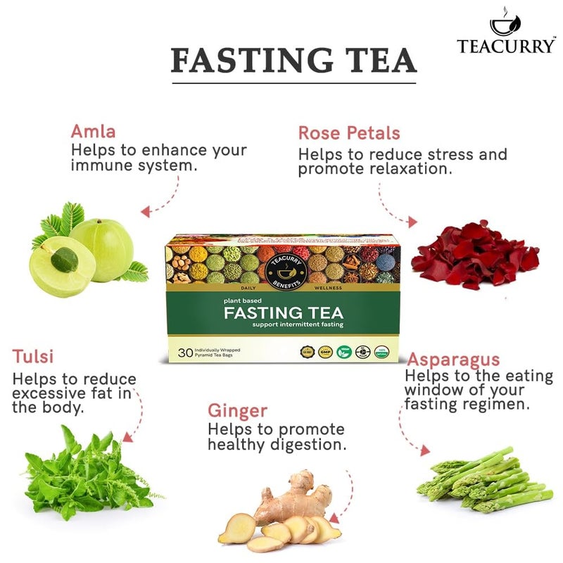 Teacurry Fasting Tea (1 Month Pack, 30 Bags) - Fasting with Immunity and Energy Benefits| Intermittent Fasting Tea |100% Natural & Vegan - Image 2