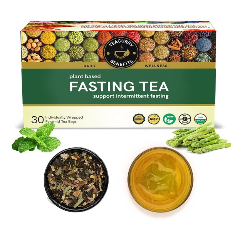 Teacurry Fasting Tea (1 Month Pack, 30 Bags) - Fasting with Immunity and Energy Benefits| Intermittent Fasting Tea |100% Natural & Vegan - Image 1